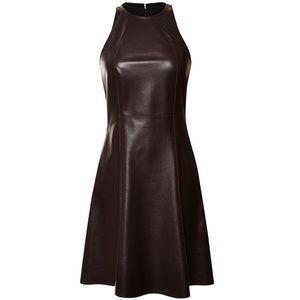 Derek Lam 10 Crosby Aubergine Brown Leather Dress